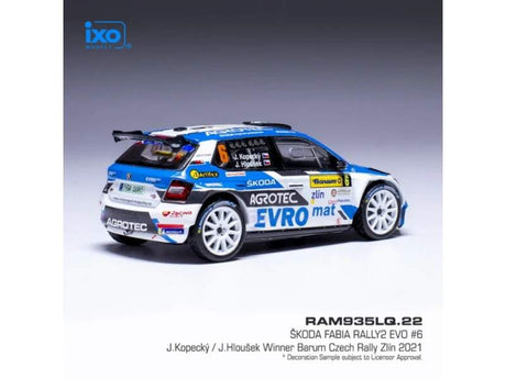 IXO Škoda Fabia Rally2 EVO model, Barum Rallye Zlín 2021, #6, Kopecký – Hloušek 1:43