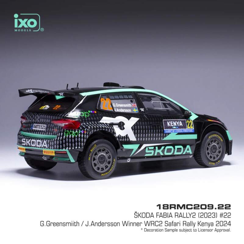 Model IXO Škoda Fabia Rally2, WRC, Safari Rally Kenya, 2024, #22