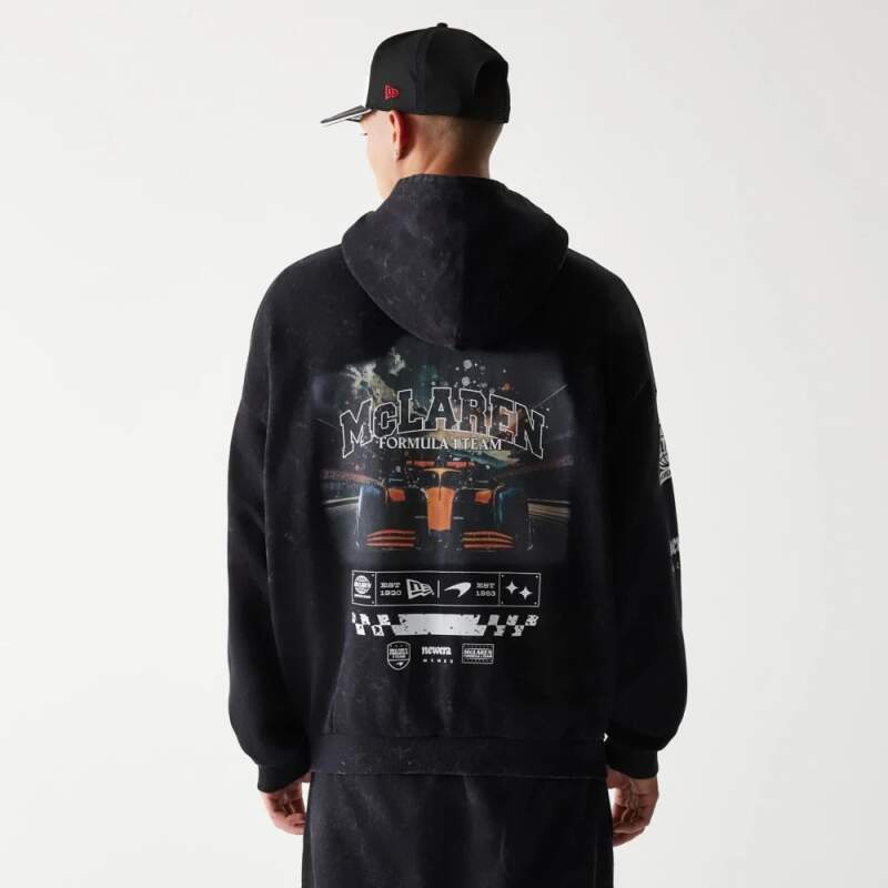 McLaren F1 NE GRPHC casual zip-up sweatshirt, washed black