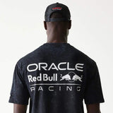 Koszulka casual Oracle Red Bull Racing NE LINEAR czarna - oversize