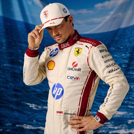 Czapka z daszkiem Scuderia Ferrari Charles Leclerc – GP Monako 2026, kremowa