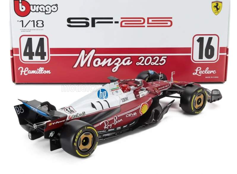 Model Scuderia Ferrari SF-25 BBurago #16 Charles Leclerc Monza 2025