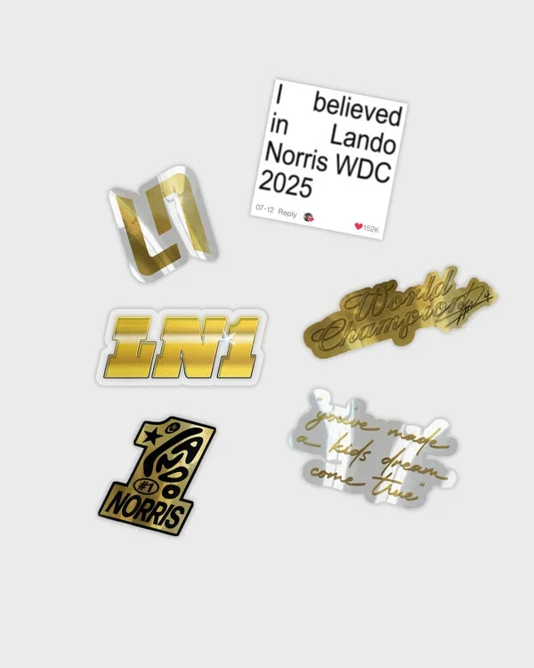 Lando Norris LN4 Small Sticker Set – CHAMPION Edition