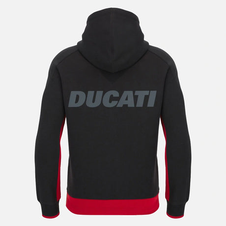 Bluza rozpinana z kapturem Ducati x Macron z logo – czarna