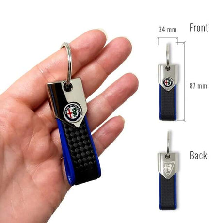 Alfa Romeo BAND carbon keyring blue
