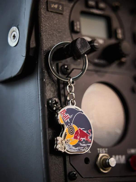 Red Bull The Flying Bulls keyring with helmet motif
