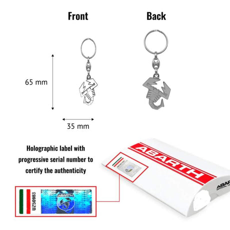 Abarth scorpion-shaped metal keyring