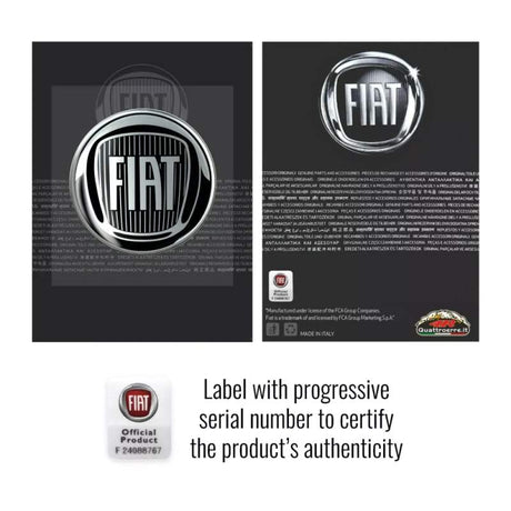 Fiat 3D logo sticker black 75 mm
