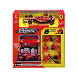 Model Bburago Scuderia Ferrari F1 1:43 Charles Leclerc z modelem boksu
