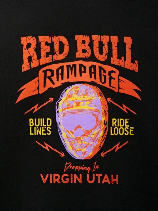 Bluza casual z kapturem Red Bull Rampage FREERIDE czarna