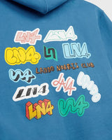 Dziecięca bluza z kapturem Lando Norris LN4 STICKER – niebieska