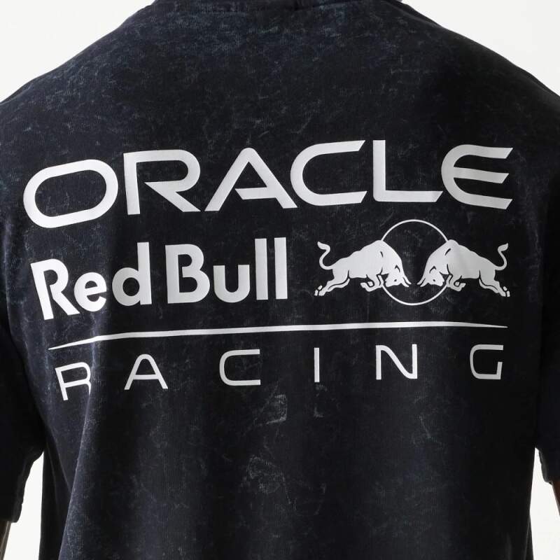 Koszulka casual Oracle Red Bull Racing NE LINEAR czarna - oversize
