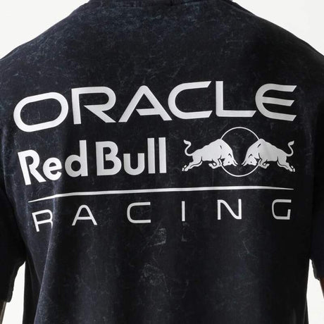 Koszulka casual Oracle Red Bull Racing NE LINEAR czarna - oversize