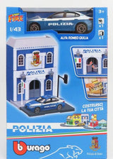 Model Alfa Romeo Giulia Polizia 1:43 + posterunek policji do złożenia