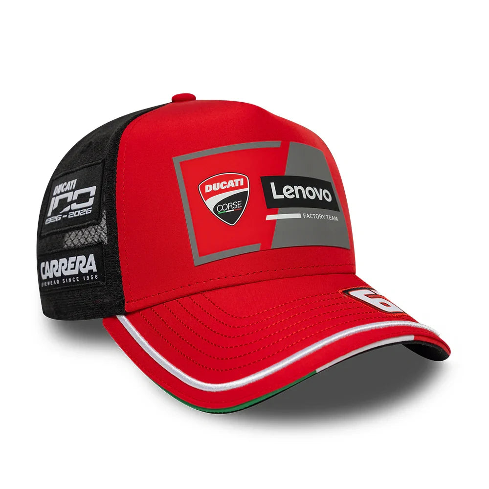 Czapka z daszkiem Ducati Lenovo Team Pecco Bagnaia #63 2026 – czerwona
