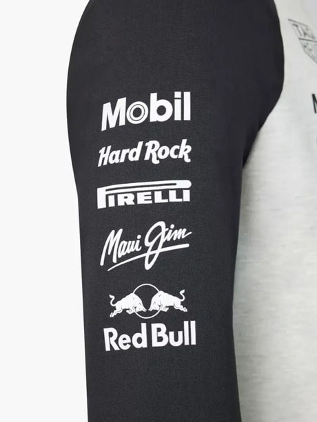 Koszulka zespołowa z długim rękawem Oracle Red Bull Racing Classic z logo sponsorów – szara