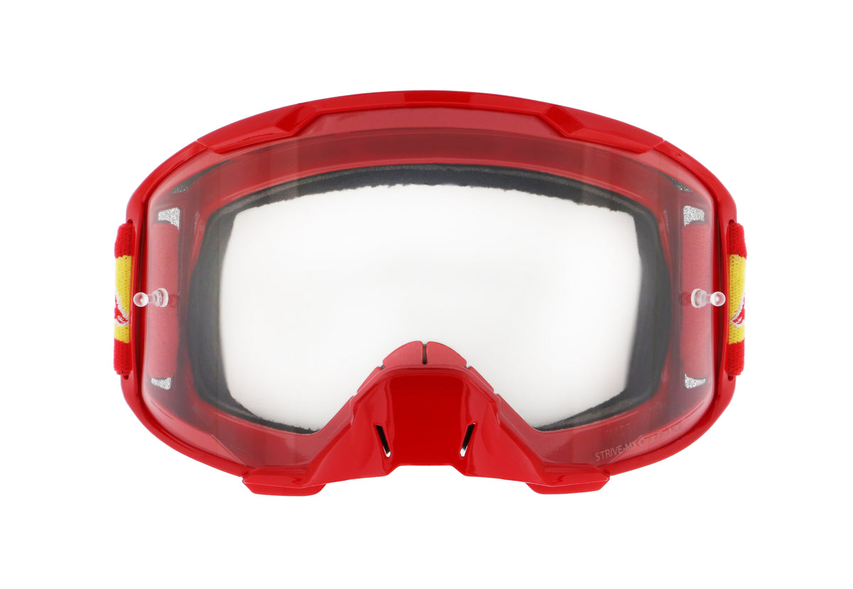 Red Bull Spect STRIVE motocross goggles red with clear lens