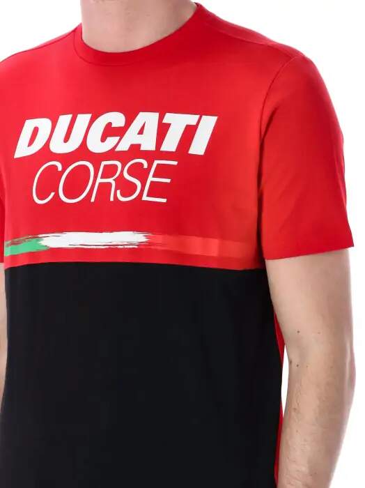 Koszulka casual Ducati Corse z trójkolorowym paskiem