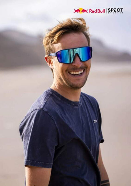 Red Bull Spect DAFT sunglasses white with red-orange lens
