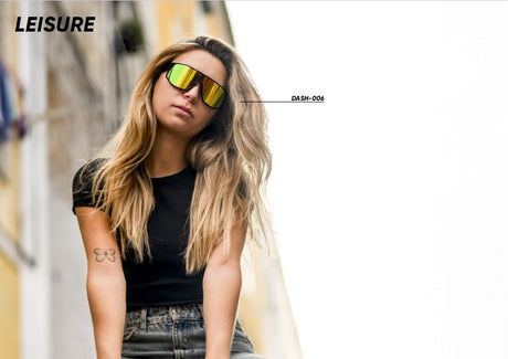 Red Bull Spect DASH sunglasses black with blue-yellow lens