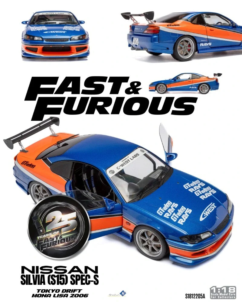 Model Solido Szybcy i wściekli Tokyo Drift Nissan Silvia S15 Mona Lisa 2006 1:18