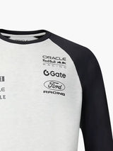 Koszulka zespołowa z długim rękawem Oracle Red Bull Racing Classic z logo sponsorów – szara
