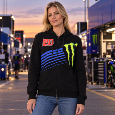 Bluza z kapturem Fabio Quartararo Yamaha MotoGP Monster Energy – czarna – zdjęcie poglądowe (AI)